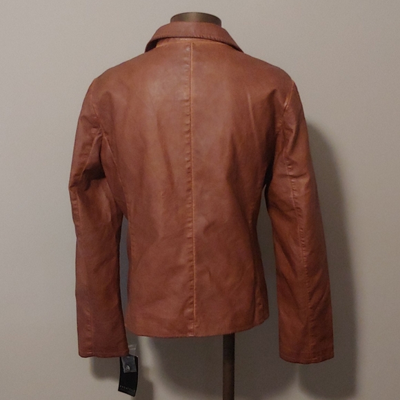 Bagatelle Brown leather-like jacket - Picture 4 of 9